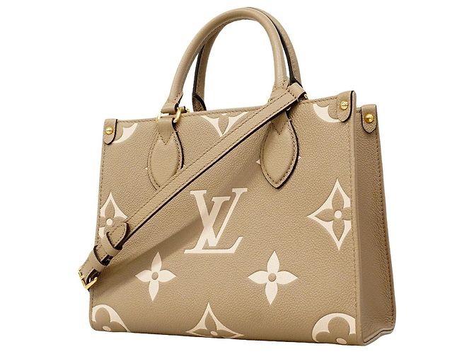 Louis Vuitton Monogram Empreinte Bicolor OnTheGo PM Handtasche Grau Roh