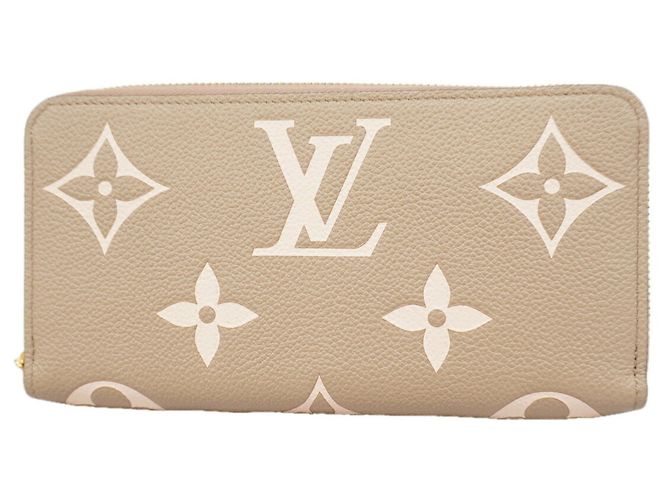 Louis Vuitton Monogram Empreinte Bicolor Zippy Wallet Grey Cream
