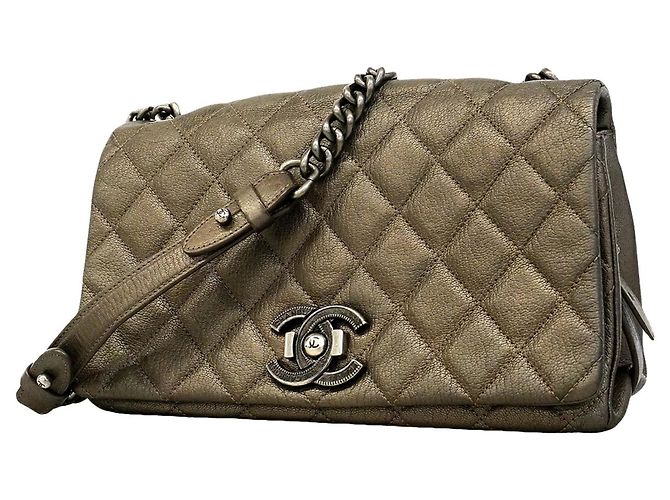 Chanel Matelassé Chain Shoulder Bag Brown