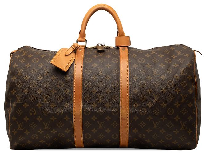 Louis Vuitton Brown Monogram Keepall 55 Marrom