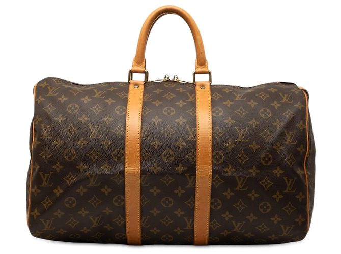 Louis Vuitton Brown Monogram Keepall 45 Marrom