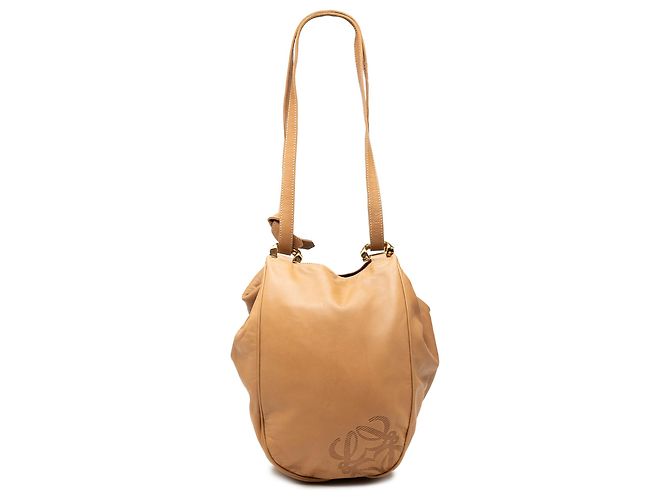 Bolsa de Ombro Anagram LOEWE em Nappa Castanha Marrom Castanho claro