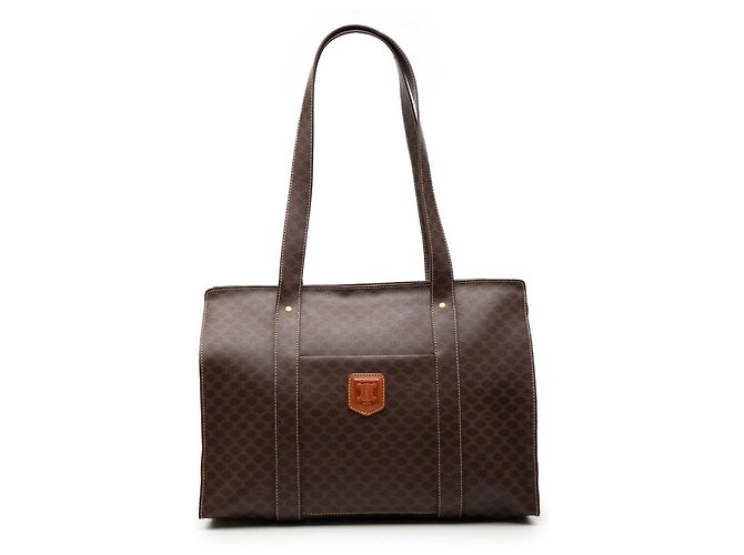 Céline Celine Brown Macadam Coated Canvas Tote Braun Dunkelbraun