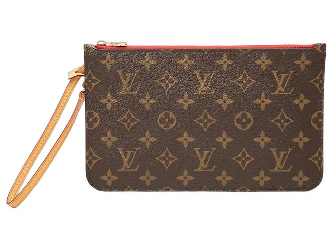 Pouch Louis Vuitton Brown Monogram Neverfull MM Marrone
