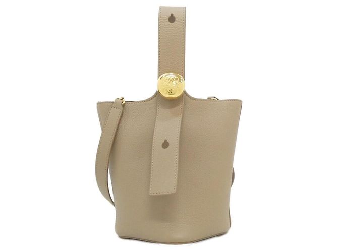 Bolsa Mini Pebble Bucket Loewe Areia
