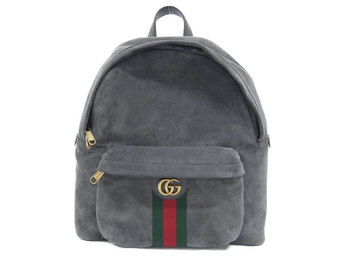 Gucci Ophidia Gray Suede Backpack Brown