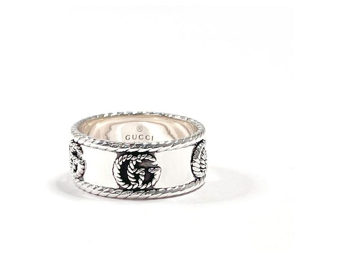 GUCCI Double G Wide Ring Silvery