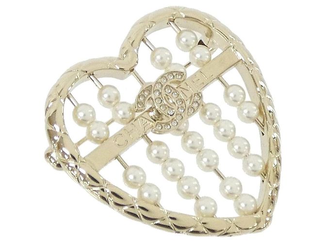 Spilla Chanel ABG046 Oro e Bianco D'oro