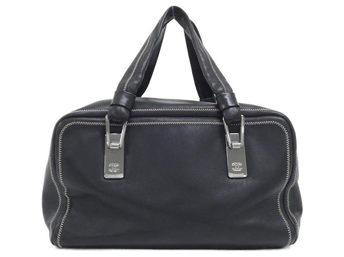 Borsa a mano Chanel 23384 in pelle nera Nero