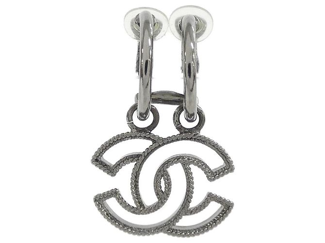 Chanel Black Clip-Ohrringe Schwarz