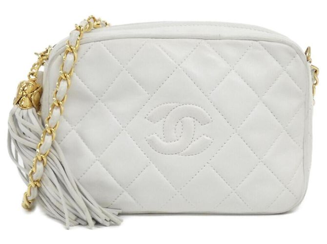 Borsa a tracolla Chanel Diamond CC Line Bianco