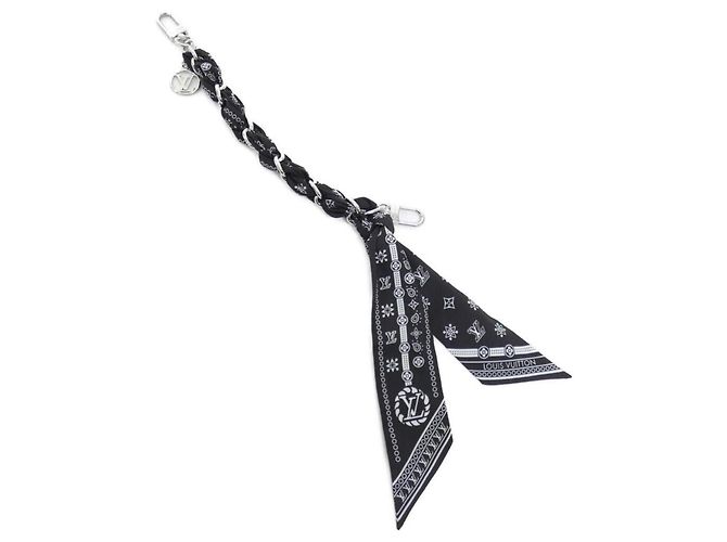 Accessorio Charm per Borsa Louis Vuitton LV Bandana Nero Argento