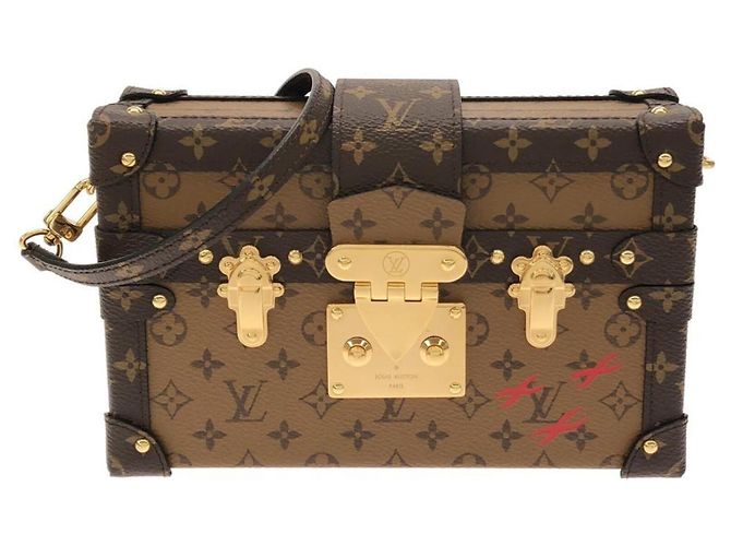 Borsa a tracolla Louis Vuitton Monogram Reverse Petite Malle Marrone