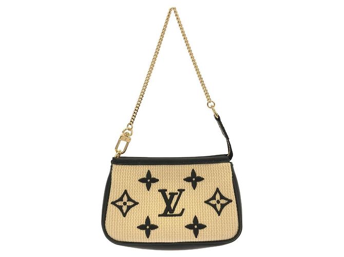 Louis Vuitton Monogram Mini Pochette Accessoires Nero Beige