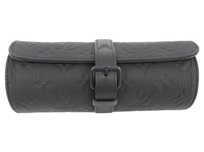 Louis Vuitton Taurillon Monogram Etui 3 Montres Watch Case Black