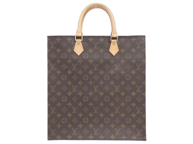 Louis Vuitton Monogram Sac Plat Handtasche Braun