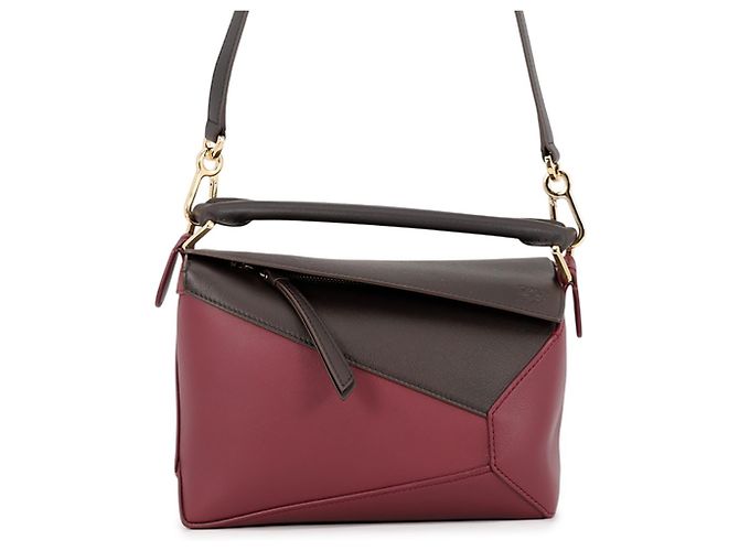 Borsa Loewe Puzzle Small Bordò Cioccolato