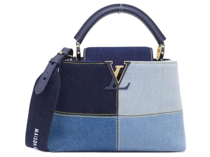 Borsa Louis Vuitton Denim Patchwork Capucines BB Blu Giovanni