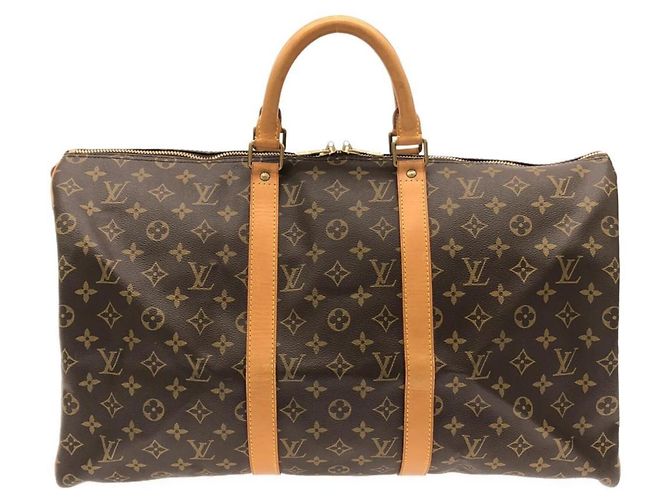 Bolsa Boston Louis Vuitton Monogram Keepall 50cm Marrom