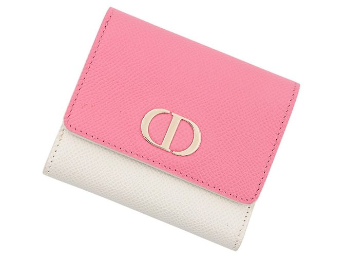 Christian Dior Tri-fold Wallet Pink White