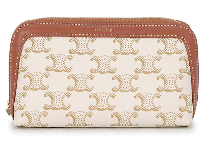 Céline Borsa a mano Celine Pouch Triomphe Tic Marrone Bianco
