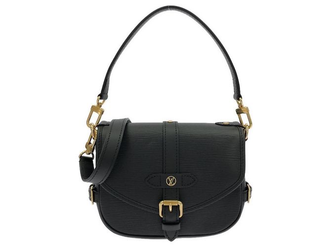 Borsa a tracolla Louis Vuitton Epi Saumur BB Nero