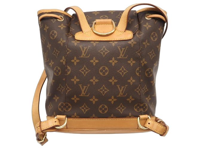 Louis Vuitton Monogram Montsouris MM Rucksack Braun Beige