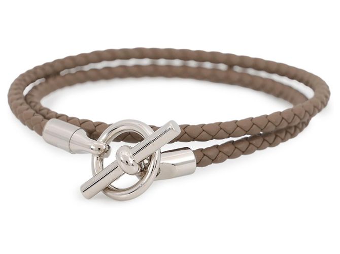 Hermès Pulsera Double Tour Hermes Glenan Gris pardo
