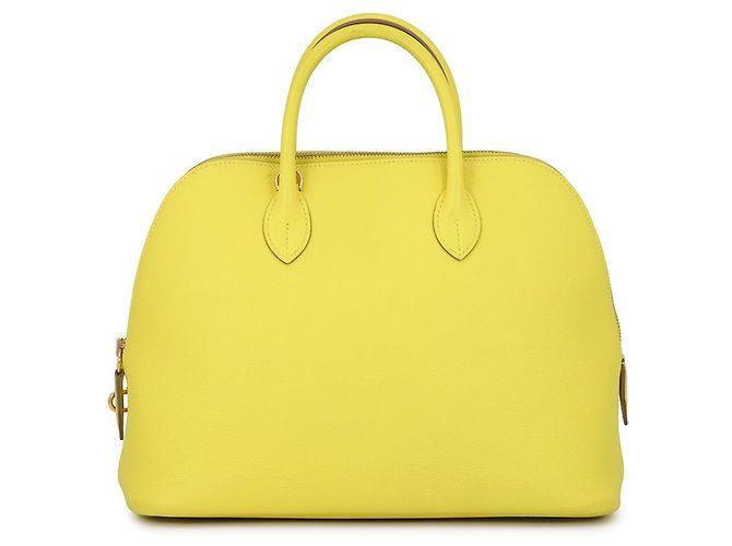 Hermès Bolsa Hermes Bolide 1923 30 Lime Evercalf Dourado