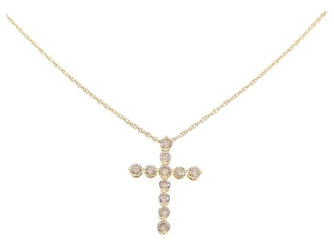 Autre Marque Collana Croce Diamanti Au750 D'oro