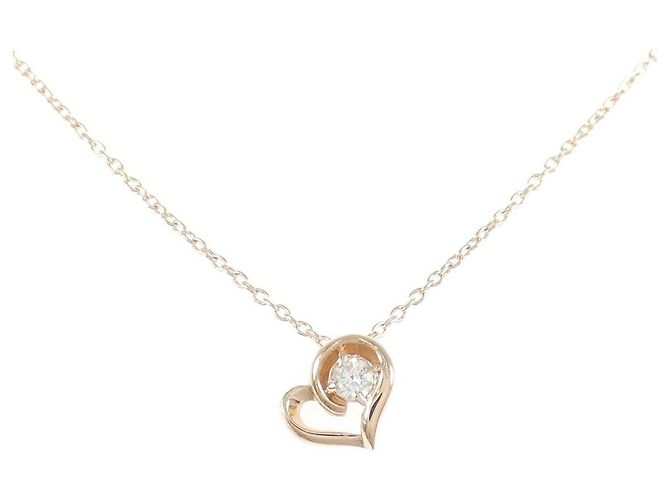 Autre Marque Collar K10 Pink Gold Diamond Rosa
