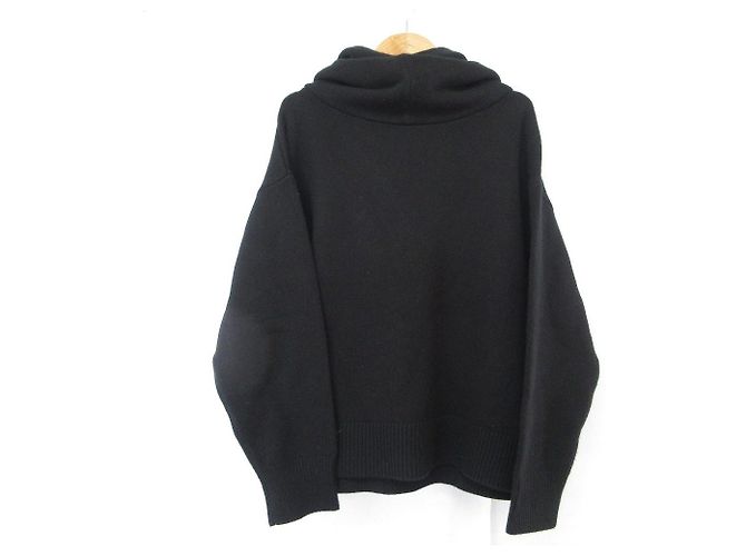 Autre Marque IIROT Drape hoodie knit hoodie Schwarz