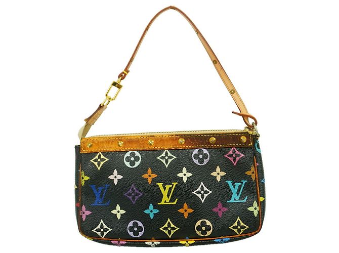 Louis Vuitton Monogram Multicolor Pochette Accessoires Schwarz