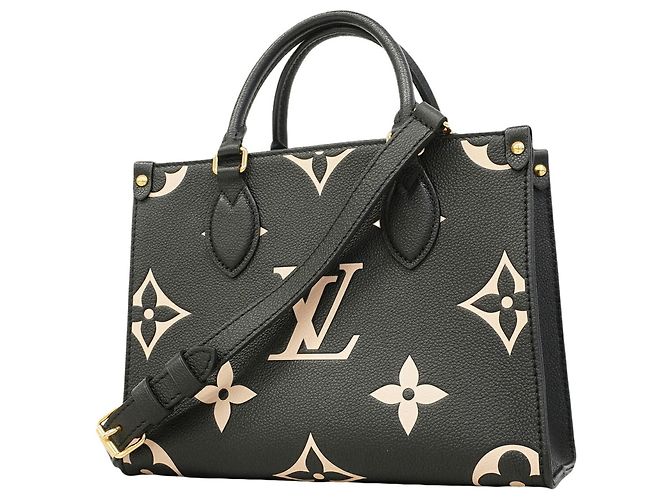 Borsa Louis Vuitton Monogram Empreinte Bicolor OnTheGo PM Nero Beige