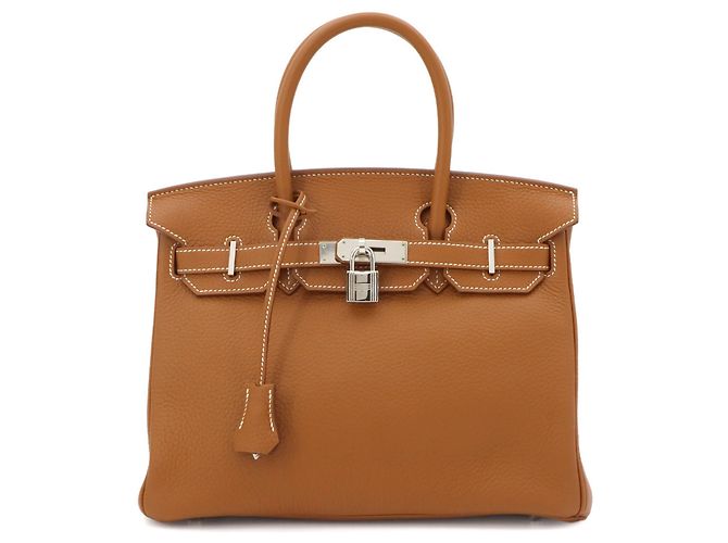Hermès Bolsa Hermes Birkin 30 Taurillon Clemence Marrom