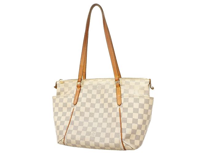 Louis Vuitton Damier Azur Totally PM Tote Bag Weiß