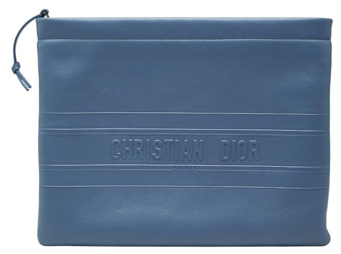 Clutch Christian Dior in pelle blu