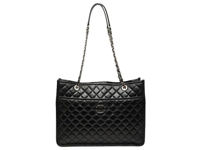 Sac cabas Chanel Matelassé Coco Mark Chain Noir
