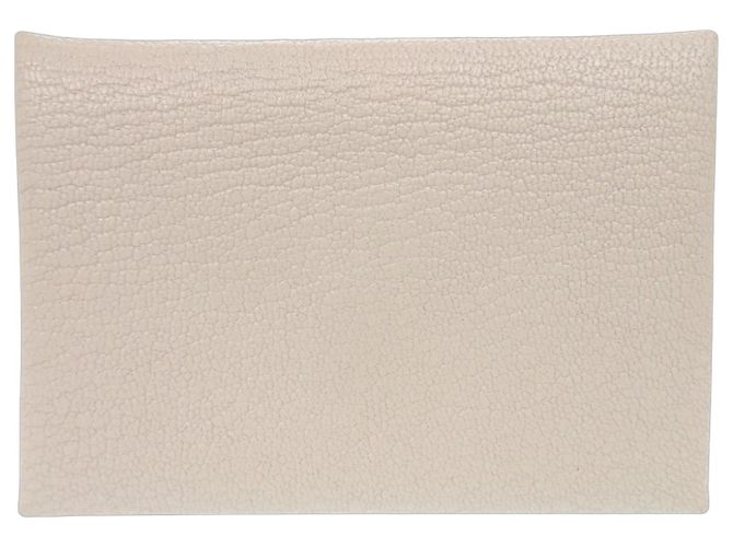 Hermès Hermes Calvi Duo Chevre Kartenetui Weiß