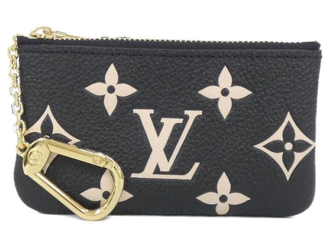 Louis Vuitton Bicolor Monogram Empreinte Pochette Cle M80885 Black Beige