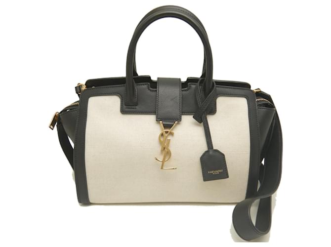 Sac à main Yves Saint Laurent Downtown Baby Noir Blanc 