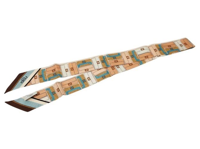 Cachecol Fendi Rappie FF Logo Multicor Bege