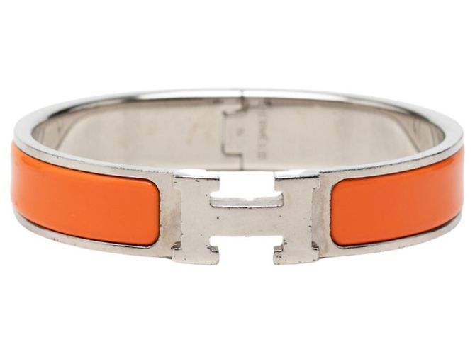 Hermès Bracciale smaltato Hermes Click H PM Argento Arancione