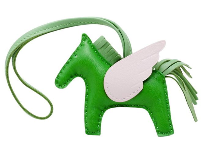 Hermès Hermes Rodeo Charm PM Pegasus Keychain Rosa Verde