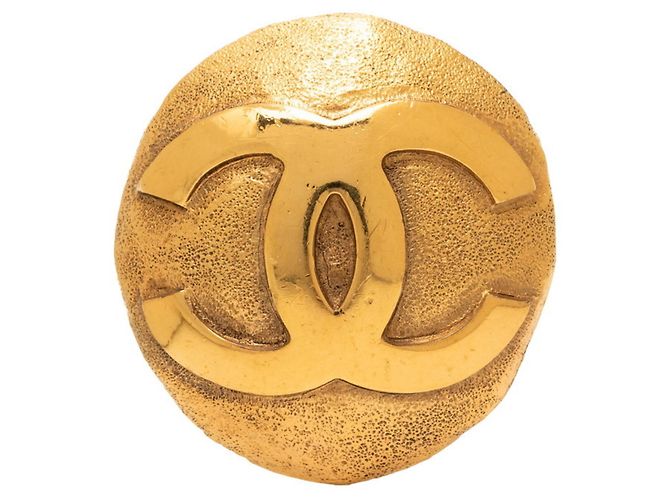 Chanel Vintage Coco Mark vergoldete Brosche Golden
