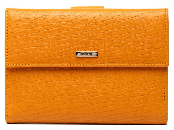 Gucci Logo Medium Long Wallet Orange Gelb