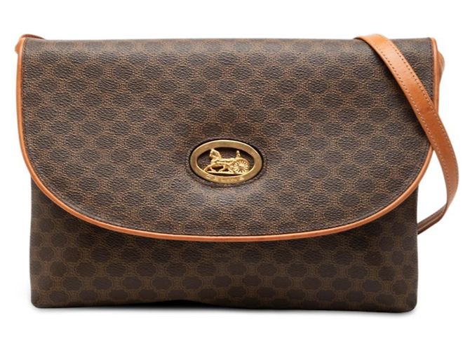 Céline Bolsa de Ombro/Clutch 2-Way Celine Macadam Marrom