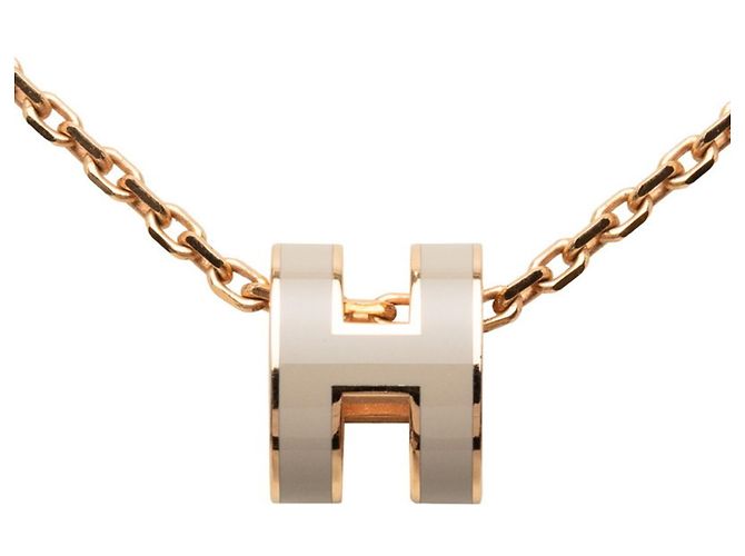 Hermès Colar Hermes Mini Pop H Bege