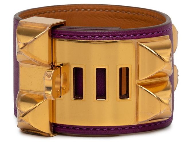 Hermès Bracciale con Charm Hermes Collier de Chien D'oro Porpora