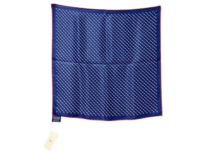 Hermès Hermes Carre 45 H Geometric Schal Rot Marineblau